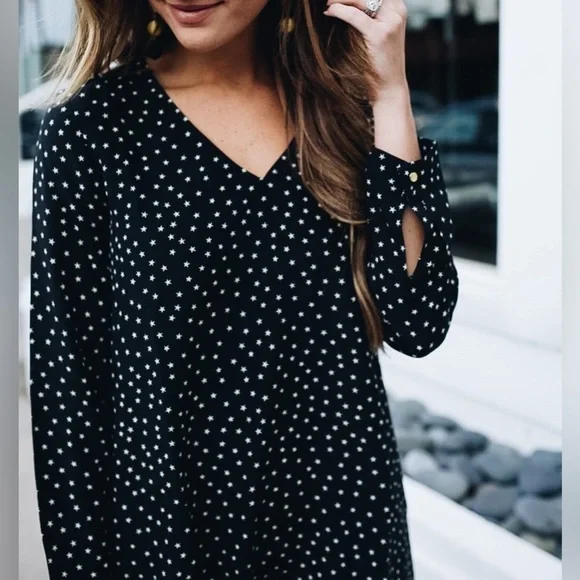 Madewell Star Silk Button Back Dress - Black - Small - Picture 14 of 15